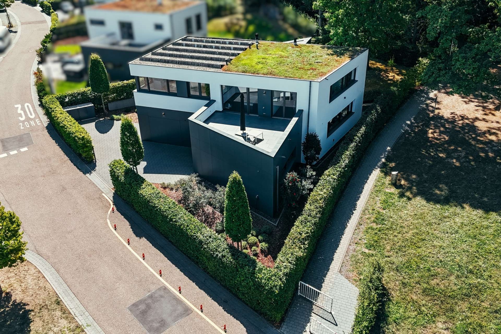 Villa aus der Vogelperspektive
